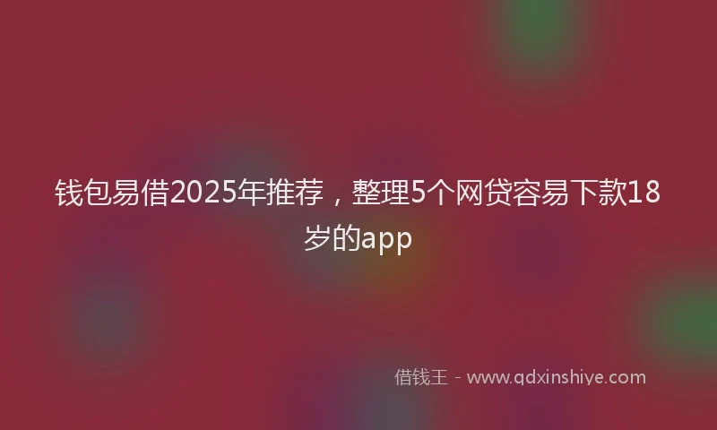 钱包易借2025年推荐，整理5个网贷容易下款18岁的app