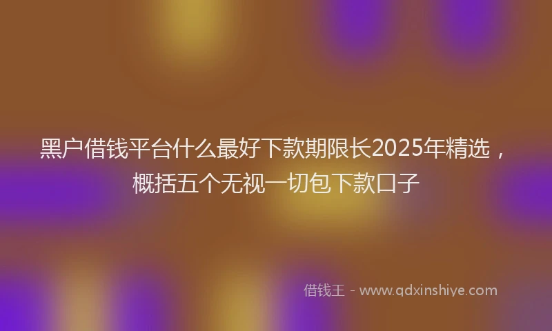 黑户借钱平台什么最好下款期限长2025年精选，概括五个无视一切包下款口子