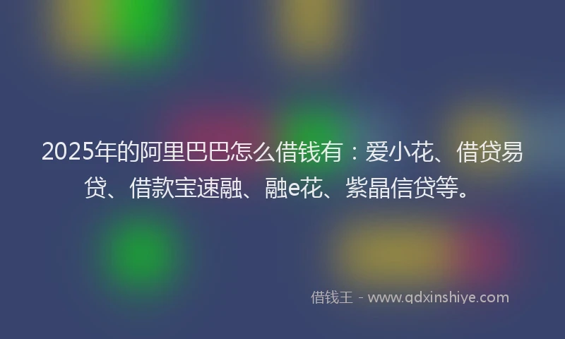 2025年的阿里巴巴怎么借钱有：爱小花、借贷易贷、借款宝速融、融e花、紫晶信贷等。