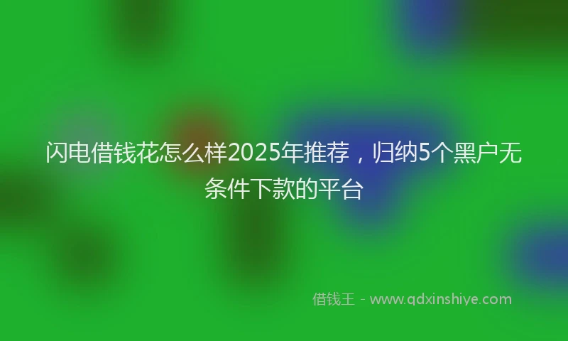 闪电借钱花怎么样2025年推荐，归纳5个黑户无条件下款的平台