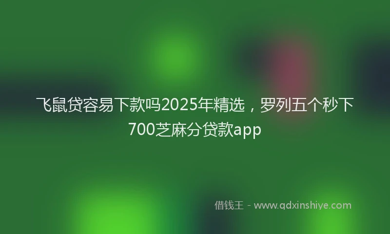 飞鼠贷容易下款吗2025年精选，罗列五个秒下700芝麻分贷款app