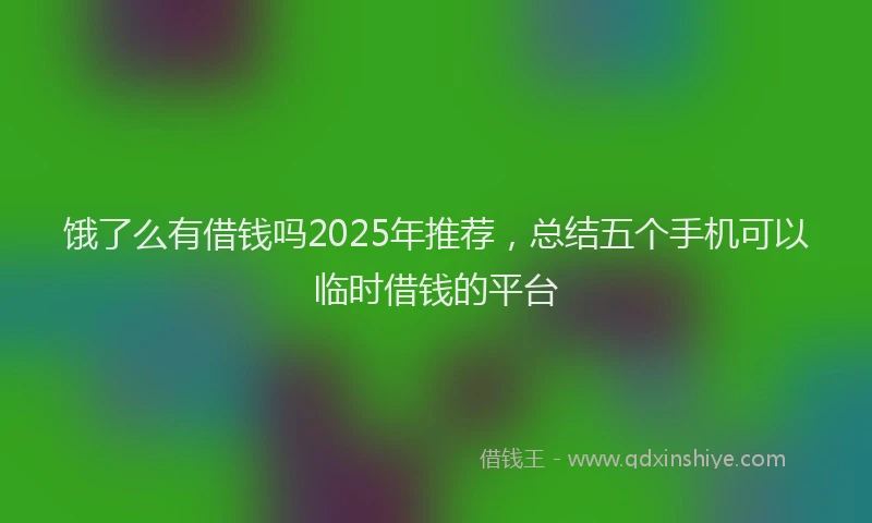 饿了么有借钱吗2025年推荐，总结五个手机可以临时借钱的平台
