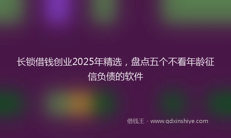 长锁借钱创业2025年精选，盘点五个不看年龄征信负债的软件