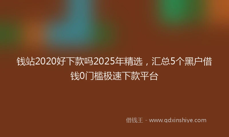 钱站2020好下款吗2025年精选，汇总5个黑户借钱0门槛极速下款平台
