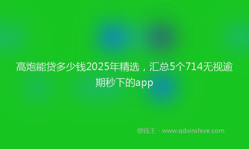 高炮能贷多少钱2025年精选，汇总5个714无视逾期秒下的app
