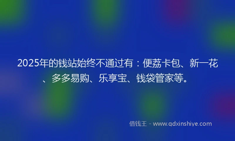 2025年的钱站始终不通过有：便荔卡包、新一花、多多易购、乐享宝、钱袋管家等。