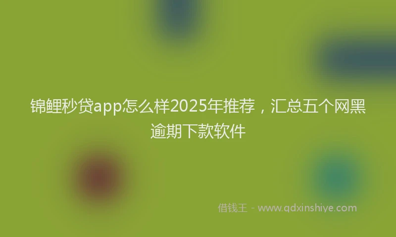 锦鲤秒贷app怎么样2025年推荐，汇总五个网黑逾期下款软件