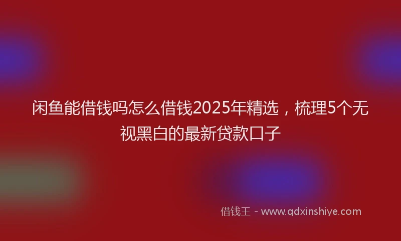 闲鱼能借钱吗怎么借钱2025年精选，梳理5个无视黑白的最新贷款口子