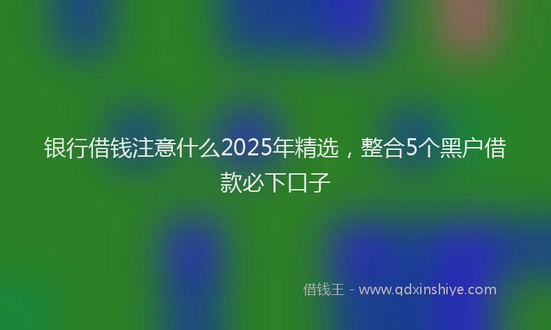 银行借钱注意什么2025年精选，整合5个黑户借款必下口子
