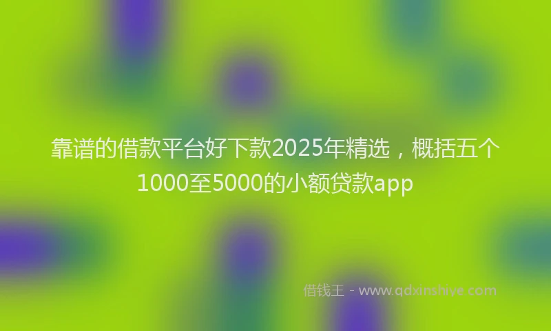 靠谱的借款平台好下款2025年精选，概括五个1000至5000的小额贷款app