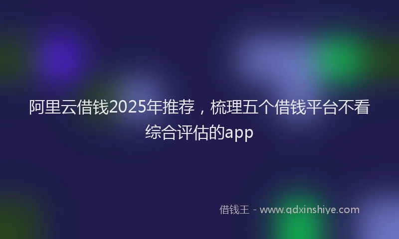 阿里云借钱2025年推荐，梳理五个借钱平台不看综合评估的app