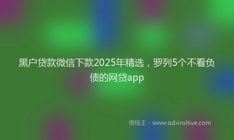 黑户贷款微信下款2025年精选，罗列5个不看负债的网贷app