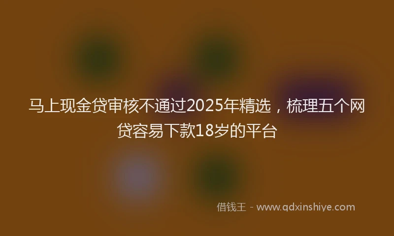 马上现金贷审核不通过2025年精选，梳理五个网贷容易下款18岁的平台