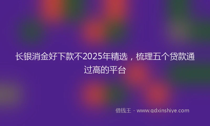 长银消金好下款不2025年精选，梳理五个贷款通过高的平台
