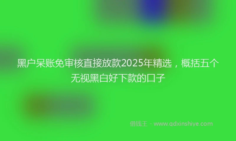 黑户呆账免审核直接放款2025年精选，概括五个无视黑白好下款的口子