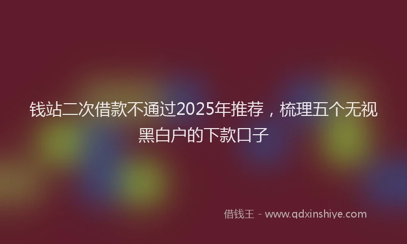 钱站二次借款不通过2025年推荐，梳理五个无视黑白户的下款口子
