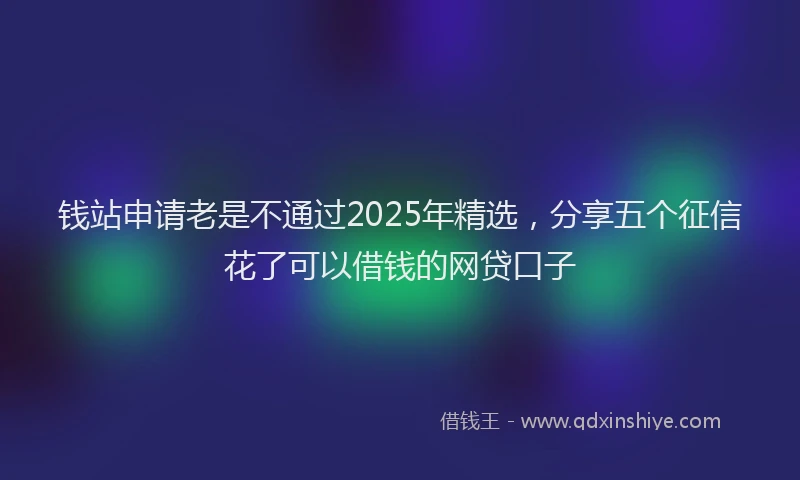 钱站申请老是不通过2025年精选，分享五个征信花了可以借钱的网贷口子