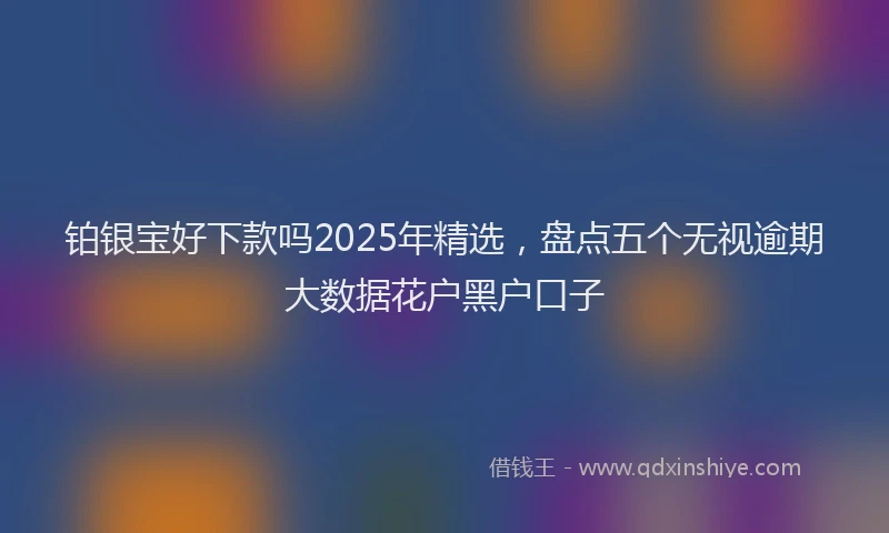 铂银宝好下款吗2025年精选，盘点五个无视逾期大数据花户黑户口子
