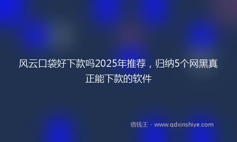 风云口袋好下款吗2025年推荐，归纳5个网黑真正能下款的软件