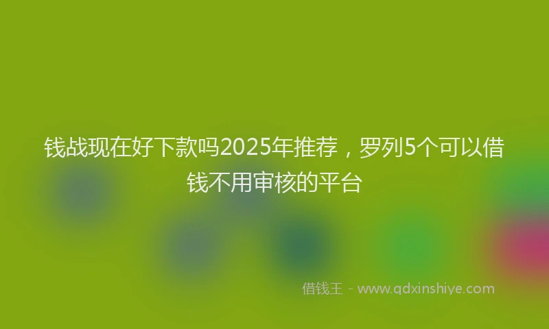 钱战现在好下款吗2025年推荐，罗列5个可以借钱不用审核的平台