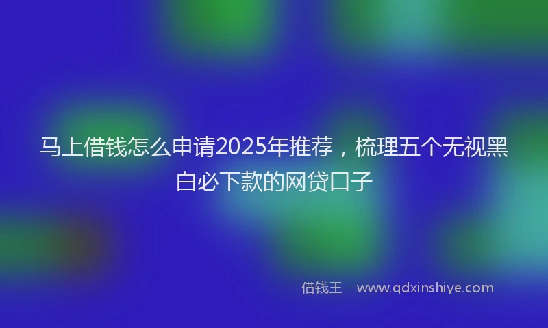 马上借钱怎么申请2025年推荐，梳理五个无视黑白必下款的网贷口子
