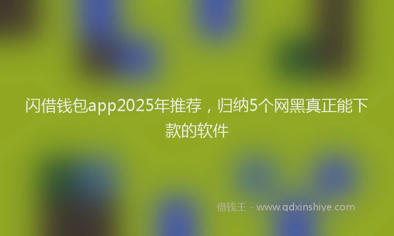 闪借钱包app2025年推荐，归纳5个网黑真正能下款的软件