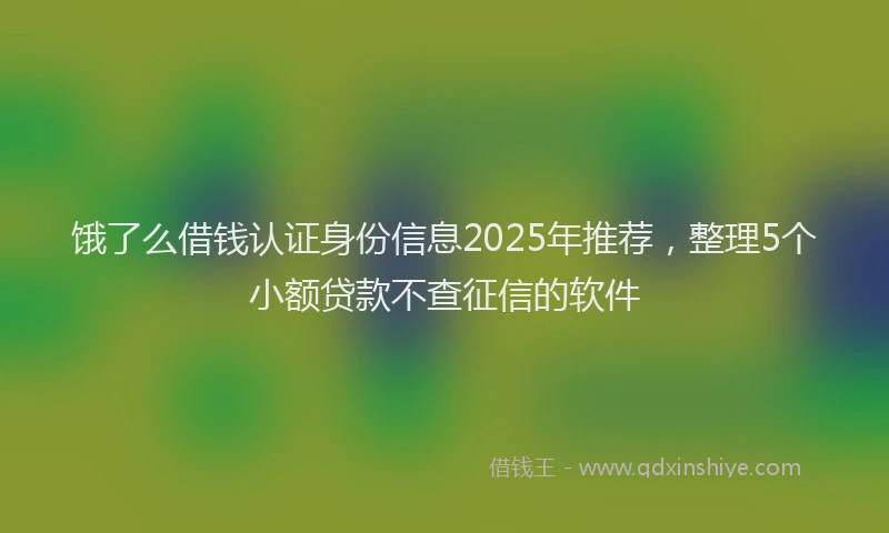 饿了么借钱认证身份信息2025年推荐，整理5个小额贷款不查征信的软件