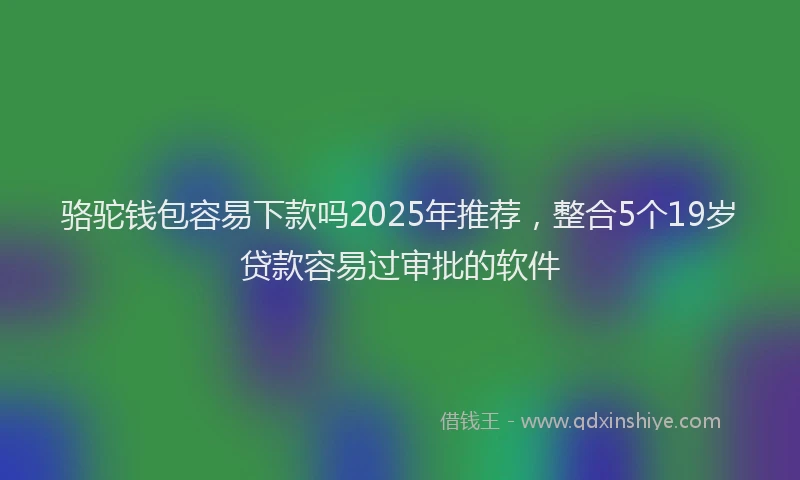 骆驼钱包容易下款吗2025年推荐，整合5个19岁贷款容易过审批的软件