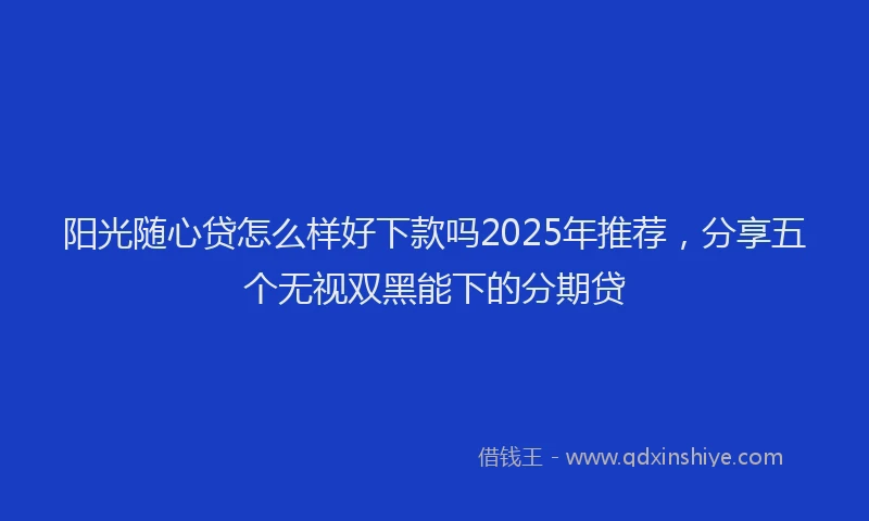 阳光随心贷怎么样好下款吗2025年推荐，分享五个无视双黑能下的分期贷