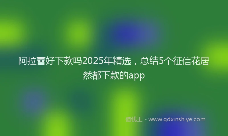 阿拉蕾好下款吗2025年精选，总结5个征信花居然都下款的app