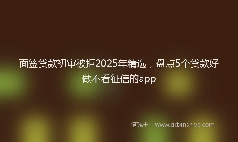 面签贷款初审被拒2025年精选，盘点5个贷款好做不看征信的app