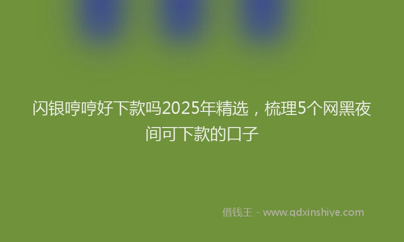 闪银哼哼好下款吗2025年精选，梳理5个网黑夜间可下款的口子