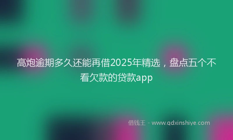 高炮逾期多久还能再借2025年精选，盘点五个不看欠款的贷款app