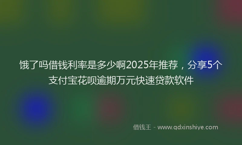 饿了吗借钱利率是多少啊2025年推荐，分享5个支付宝花呗逾期万元快速贷款软件