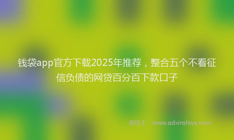 钱袋app官方下载2025年推荐，整合五个不看征信负债的网贷百分百下款口子