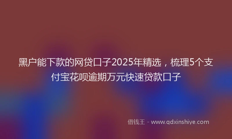 黑户能下款的网贷口子2025年精选，梳理5个支付宝花呗逾期万元快速贷款口子
