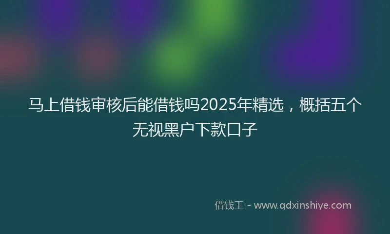 马上借钱审核后能借钱吗2025年精选，概括五个无视黑户下款口子