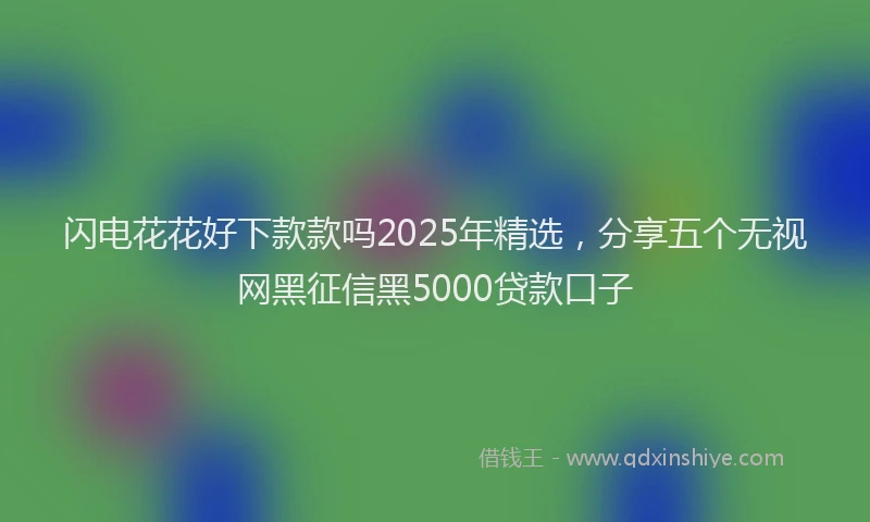 闪电花花好下款款吗2025年精选，分享五个无视网黑征信黑5000贷款口子