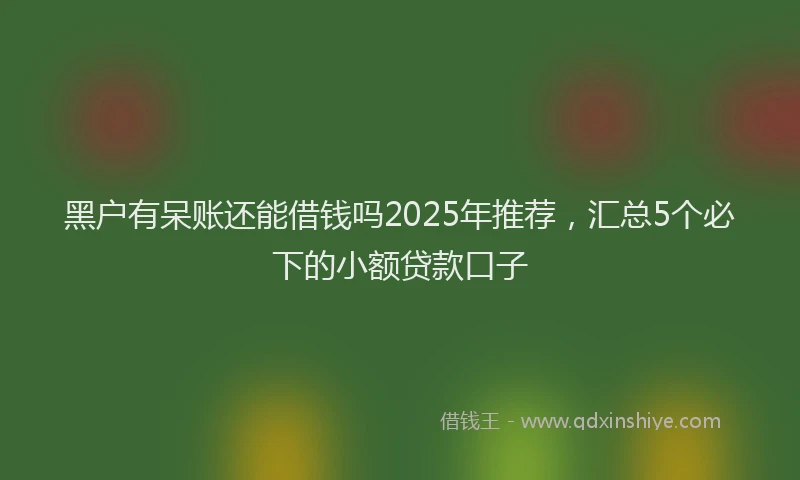 黑户有呆账还能借钱吗2025年推荐，汇总5个必下的小额贷款口子
