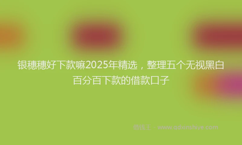 银穗穗好下款嘛2025年精选，整理五个无视黑白百分百下款的借款口子