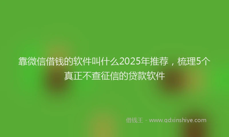 靠微信借钱的软件叫什么2025年推荐，梳理5个真正不查征信的贷款软件