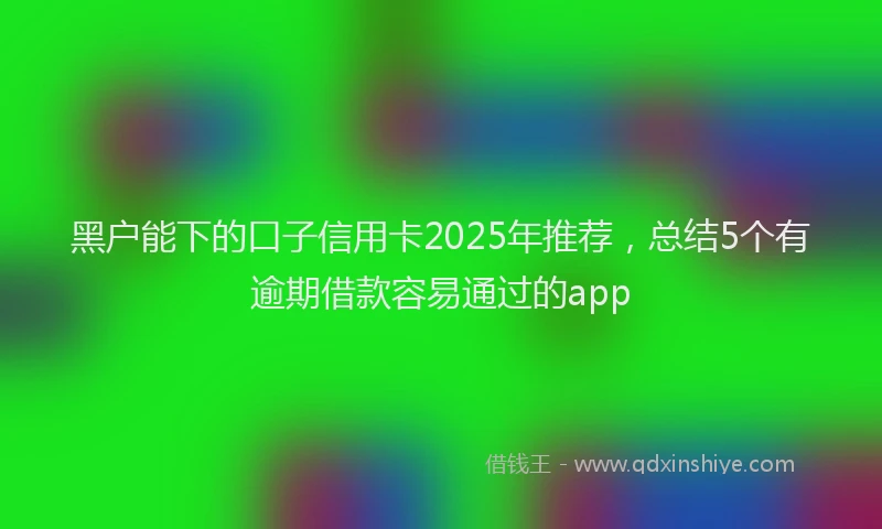 黑户能下的口子信用卡2025年推荐，总结5个有逾期借款容易通过的app