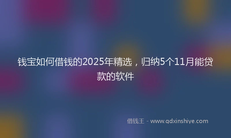 钱宝如何借钱的2025年精选，归纳5个11月能贷款的软件