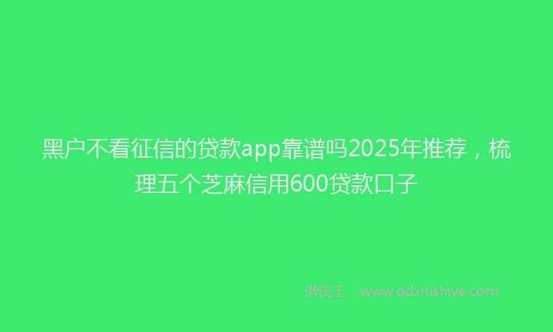 黑户不看征信的贷款app靠谱吗2025年推荐，梳理五个芝麻信用600贷款口子