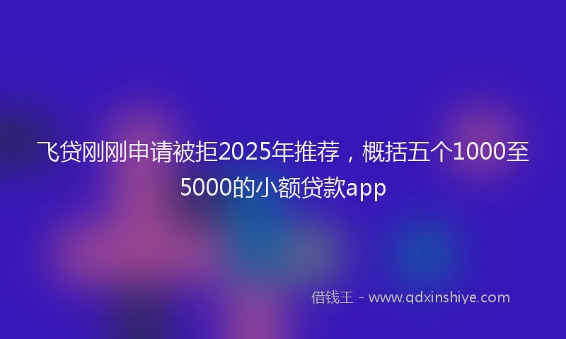 飞贷刚刚申请被拒2025年推荐，概括五个1000至5000的小额贷款app