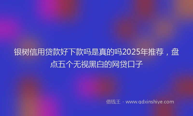 银树信用贷款好下款吗是真的吗2025年推荐，盘点五个无视黑白的网贷口子