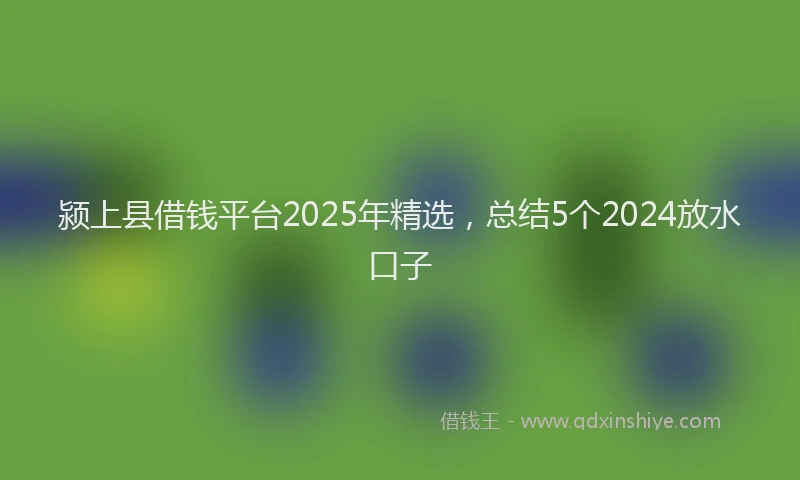 颍上县借钱平台2025年精选，总结5个2024放水口子