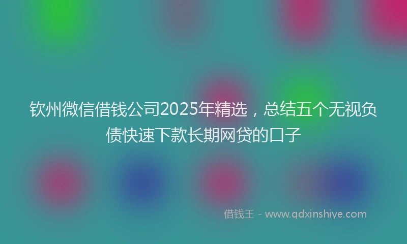 钦州微信借钱公司2025年精选，总结五个无视负债快速下款长期网贷的口子
