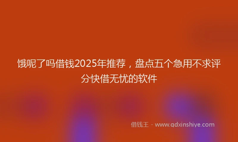 饿呢了吗借钱2025年推荐，盘点五个急用不求评分快借无忧的软件