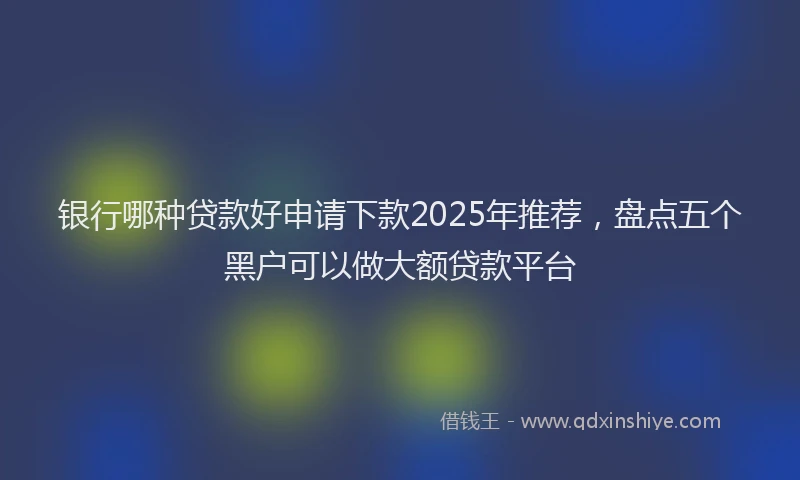 银行哪种贷款好申请下款2025年推荐，盘点五个黑户可以做大额贷款平台